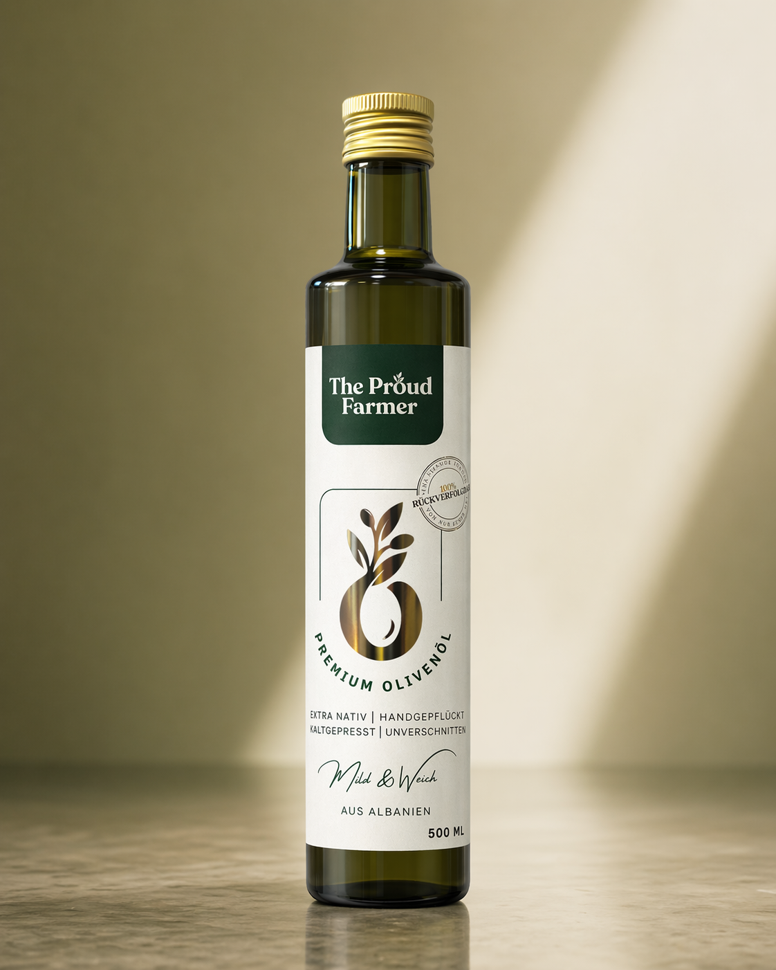 Flasche Premium Olivenöl extra nativ von The Proud Farmer aus Albanien